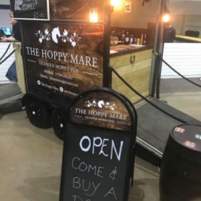 The Hoppy Mare mobile bar Taunton Somerset at Bath and West Showground wedding showcase event coporate